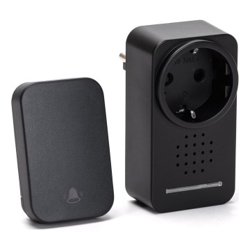 Aigostar - Campanello wireless con spina integrata 1Z 230V IPX4 nero