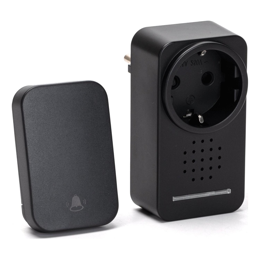Aigostar - Campanello wireless con spina integrata 1Z 230V IPX4 nero