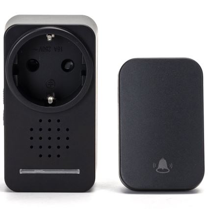 Aigostar - Campanello wireless con spina integrata 1Z 230V IPX4 nero