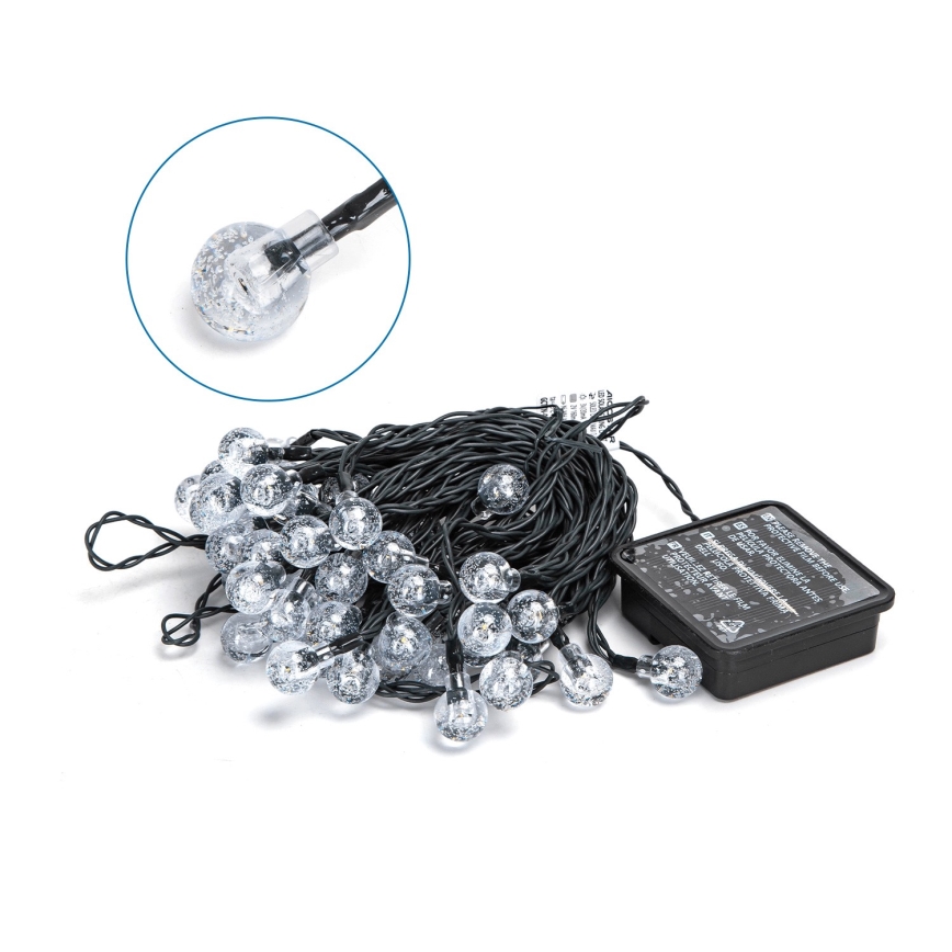 Aigostar - Catena decorativa solare a LED 50xLED/8 funzioni 12m IP65 bianco caldo