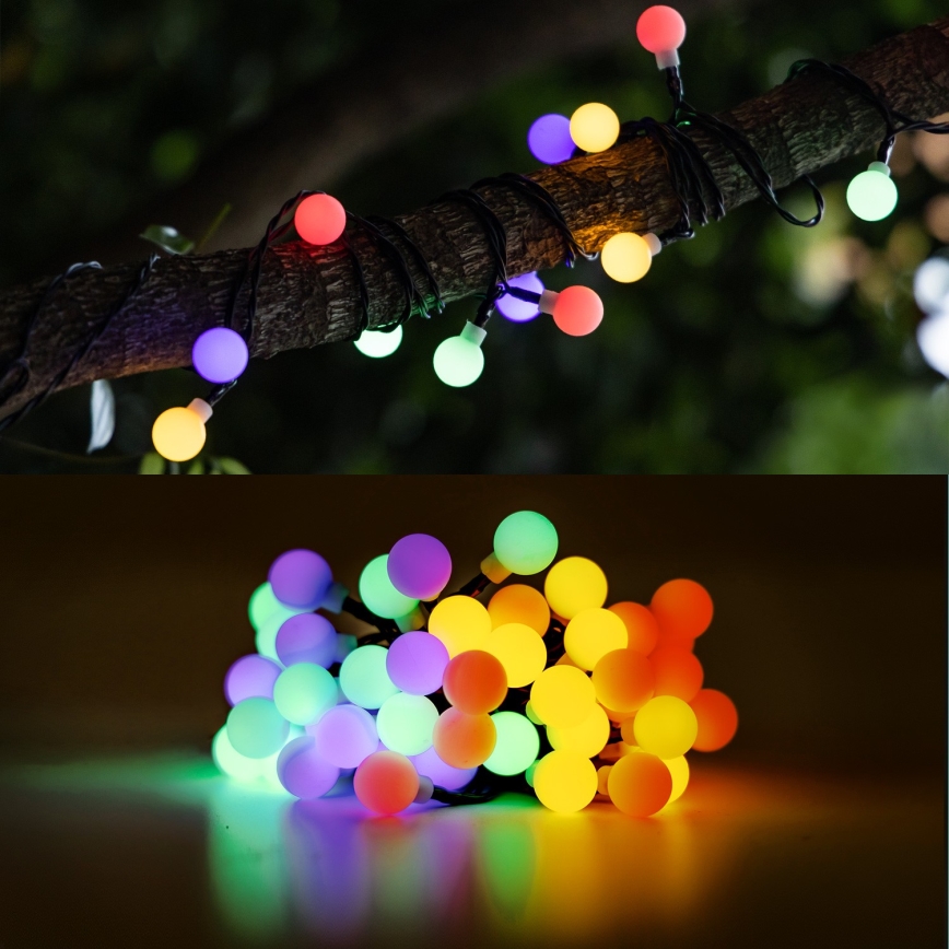 Aigostar - Catena decorativa solare a LED 50xLED/8 funzioni 12 m IP65 800 mAh multicolore