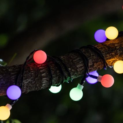 Aigostar - Catena decorativa solare a LED 50xLED/8 funzioni 12 m IP65 800 mAh multicolore