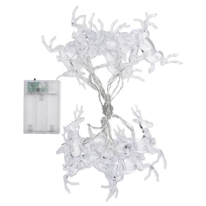 Aigostar - Catena di luci a LED 10xLED/3xAA 1,5m bianco caldo cervi