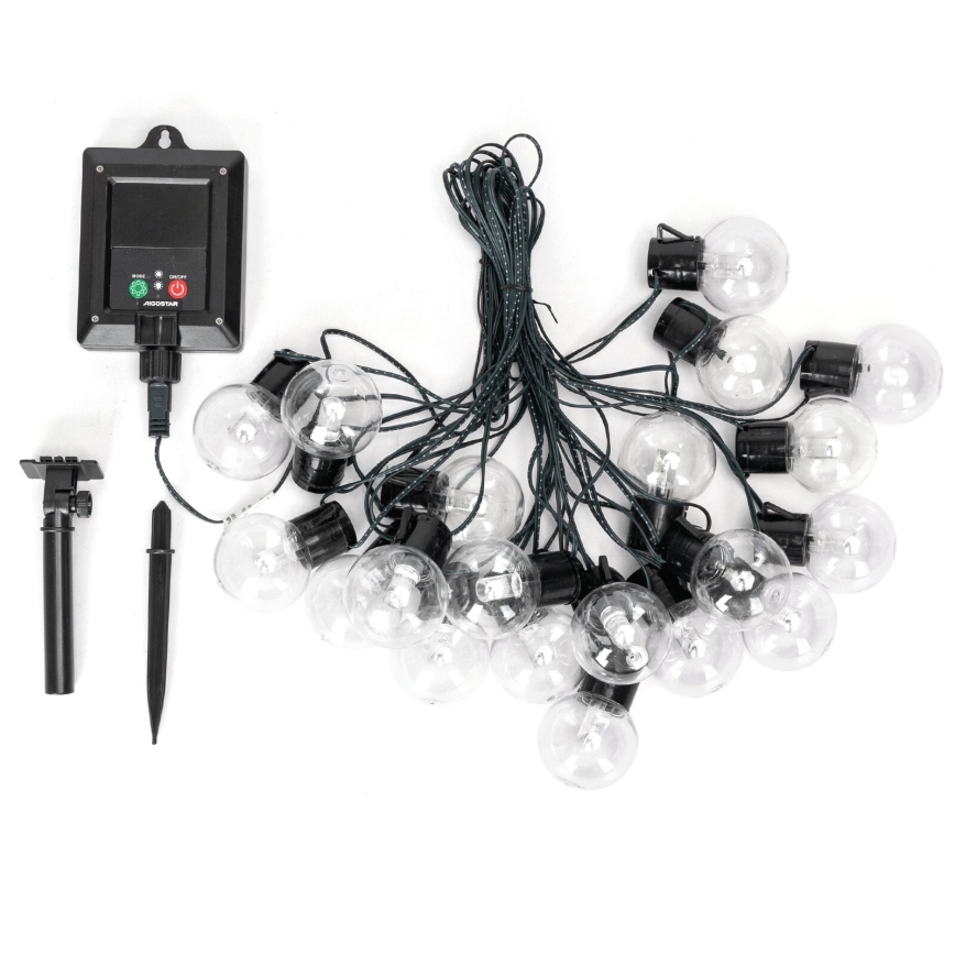 Aigostar - Catena di Natale solare a LED 20xLED/8 funzioni 11,5m IP65 multicolore