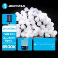 Aigostar - Catena di Natale solare a LED 50xLED/8 funzioni 12m IP65 bianco freddo