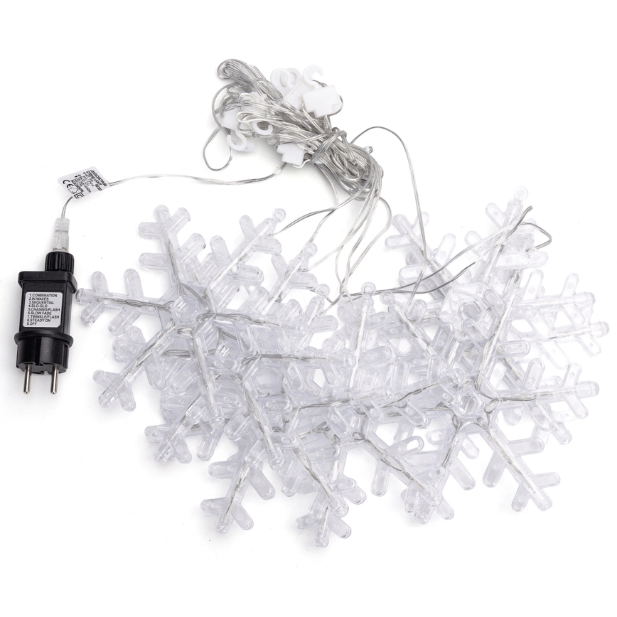 Aigostar - Catena luminosa LED per esterni 84xLED/8 funzioni 1,2x1m IP44 bianco freddo con fiocchi