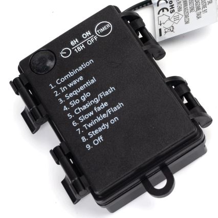 Aigostar - Catena luminosa LED da esterno per Natale 150xLED/8 funzioni/3xAA 15,3m IP44 bianco freddo