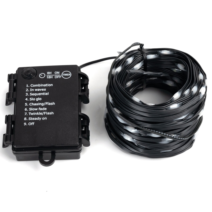 Aigostar - Catena luminosa natalizia LED da esterno 150xLED/8 funzioni 3xAA 15,3m IP44 multicolore