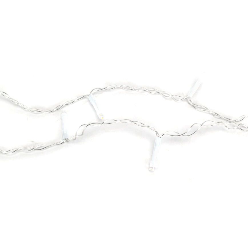 Aigostar-Catena LED natalizia da esterno 100xLED/8 funzioni 3xAA 8x0,6m IP44 bianco caldo