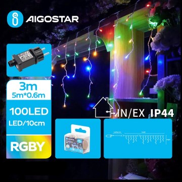 Aigostar - Catena LED natalizia da esterno 100xLED/8 funzioni 8x0,6m IP44 multicolore