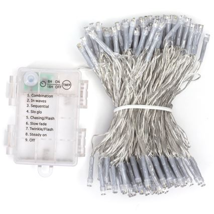 Aigostar - Catena LED natalizia da esterno 150xLED/8 funzioni 15,3m IP44 bianco freddo