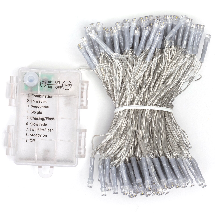 Aigostar - Catena LED natalizia da esterno 150xLED/8 funzioni 15,3m IP44 bianco freddo