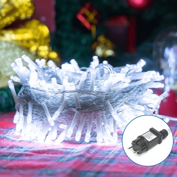 Aigostar - Catena LED natalizia da esterno 150xLED/8 funzioni 18m IP44 bianco freddo