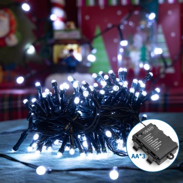 Aigostar - Catena LED natalizia da esterno 200xLED/8 funzioni 10,3m IP44 bianco freddo
