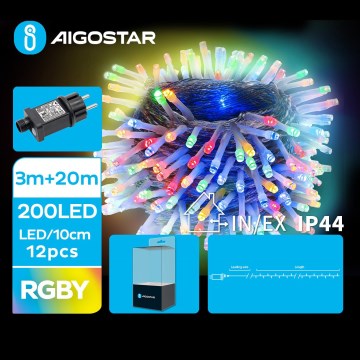 Aigostar - Catena LED natalizia da esterno 200xLED/8 funzioni 23m IP44 multicolore