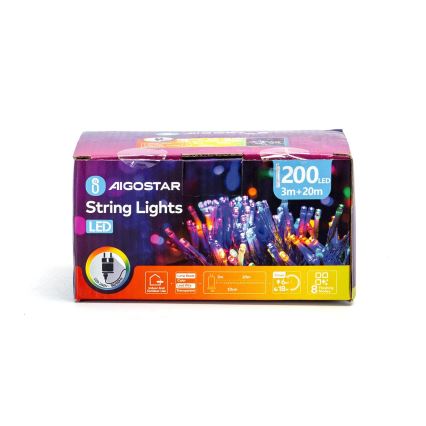 Aigostar - Catena LED natalizia da esterno 200xLED/8 funzioni 23m IP44 multicolore