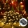 Aigostar - Catena LED natalizia da esterno 200xLED/8 funzioni 3xAA 10,3m IP44 bianco caldo