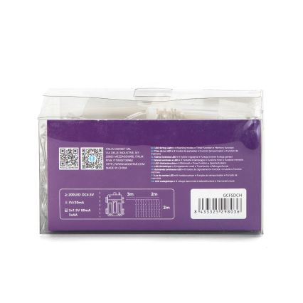Aigostar - Catena LED natalizia da esterno 200xLED/8 funzioni 3xAA 5x2m IP44 multicolore