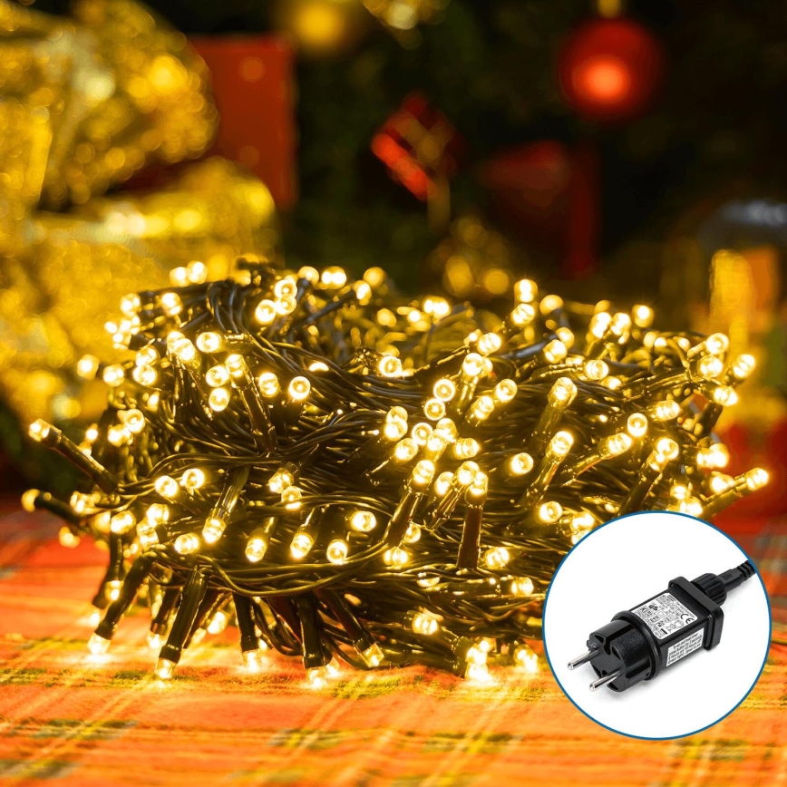 Aigostar - Catena LED natalizia da esterno 400xLED/8 funzioni 23m IP44 bianco caldo