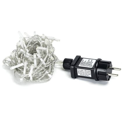 Aigostar - Catena LED natalizia da esterno 50xLED/8 funzioni 8m IP44 bianco caldo