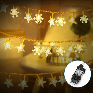 Aigostar - Catena LED natalizia da esterno 50xLED/8 funzioni 8m IP44 bianco caldo