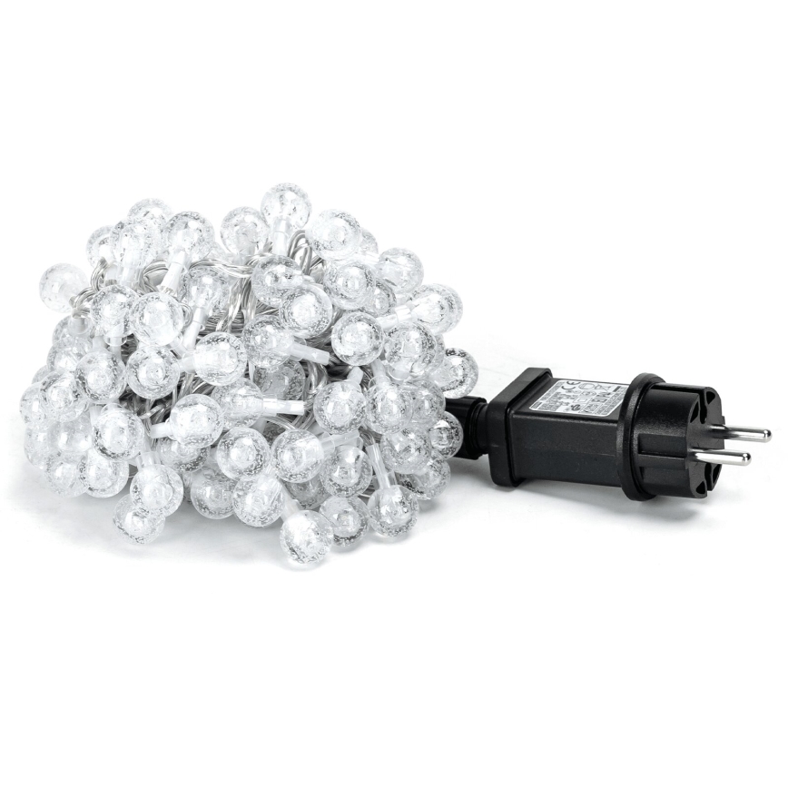Aigostar - Catena LED natalizia da esterno 50xLED/8 funzioni 8m IP44 bianco freddo