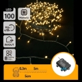 Aigostar - Catena LED per esterni 100x LED / 8 funzioni, 3xAA, 5,3 m, IP44, bianco caldo