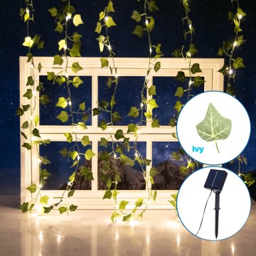 Aigostar - Catena LED solare 70xLED/4x1m IP65 bianco caldo ivy