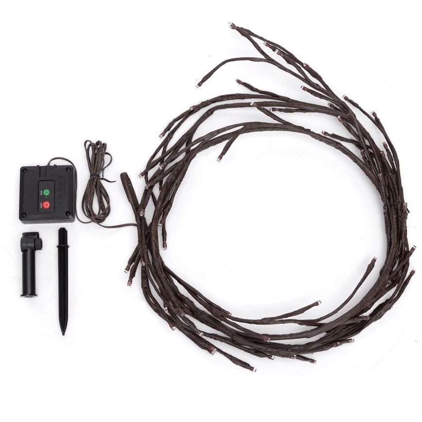 Aigostar - Catena LED solare 72xLED/4m IP65 300 mAh bianco caldo rami dell'albero