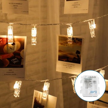 Aigostar - Catena luci LED decorativa con pioli 20xLED/3xAA 3,3m bianco caldo