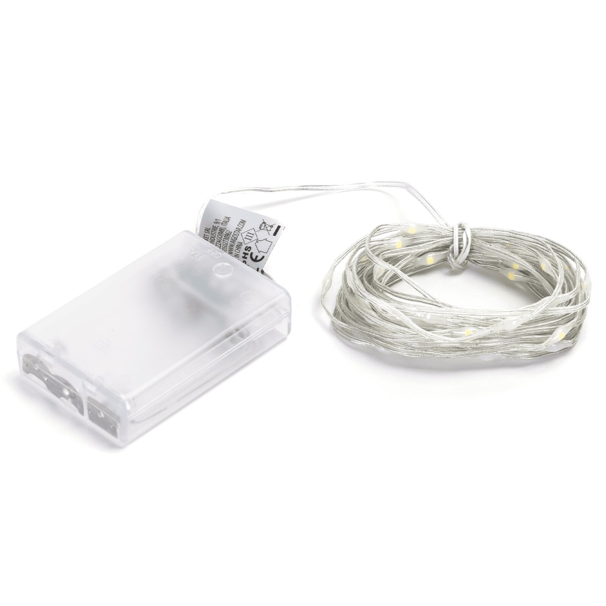 Aigostar - Catena luminosa a LED 50 LED/3xAA 5,3 m, bianco freddo