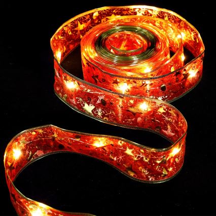 Aigostar - Catena luminosa a LED 50xLED/3xAA 5m bianco caldo/rosso