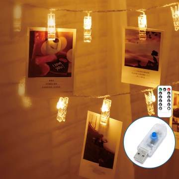 Aigostar - Catena luminosa decorativa 40 LED/5W/USB 9 m bianco caldo