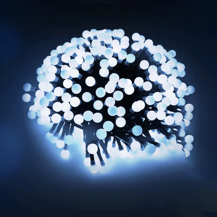 Aigostar - Catena luminosa decorativa per esterni 100 LED / 8 funzioni, 10 m, IP44, bianco freddo