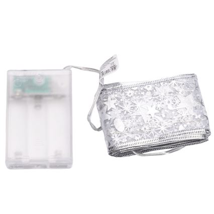 Aigostar - Catena luminosa a LED 20xLED/3xAA, 2 m, bianco caldo, argento