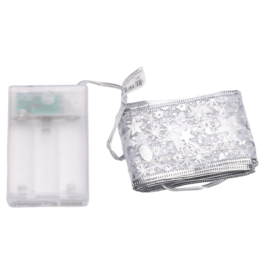 Aigostar - Catena luminosa a LED 50 LED / 3x AA, 5 m, luce calda, finitura argento