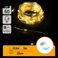 Aigostar - Catena luminosa LED 50xLED/3xAA 5,3 m bianco caldo