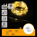 Aigostar - Catena luminosa LED da esterno 150xLED/8 funzioni 3xAA 15,3m IP44 bianco caldo
