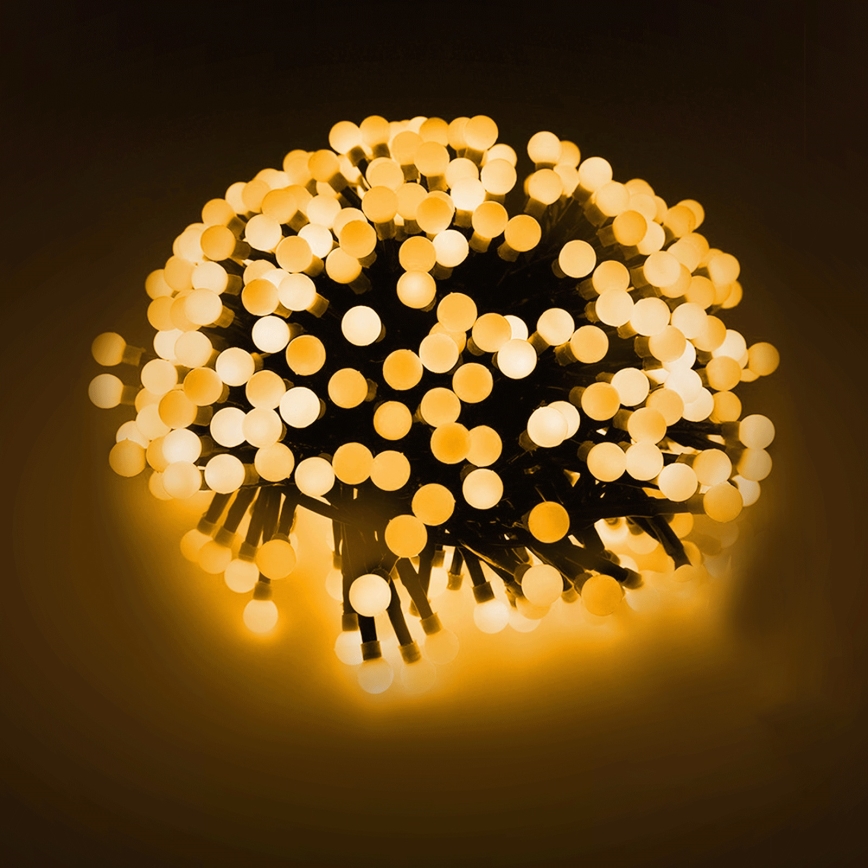 Aigostar - LED Catena luminosa natalizia da esterno 100xLED/8 funzioni 3xAA 10,3m IP44 bianco caldo