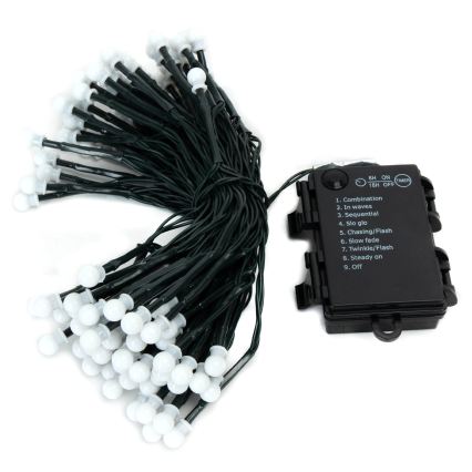 Aigostar - LED Catena luminosa natalizia da esterno 100xLED/8 funzioni 3xAA 10,3m IP44 bianco caldo