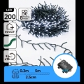 Aigostar - Catena luminosa LED natalizia da esterno 200 LED/8 funzioni 3xAA 5,3 m IP44 bianco freddo