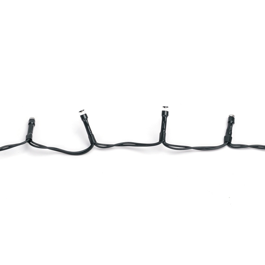 Aigostar - Catena luminosa a LED per esterni, 100 LED, 8 funzioni, alimentazione 3x AA, 5,3 m, IP44, bianco freddo