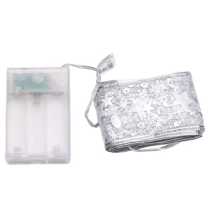 Aigostar - Catena luminosa LED natalizia 50xLED/3xAA 5 m bianco caldo argento