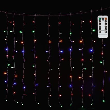 Aigostar - Catena luminosa LED RGBY per esterni, 300 LED / 8 funzioni, 3x1 m, IP44 + telecomando