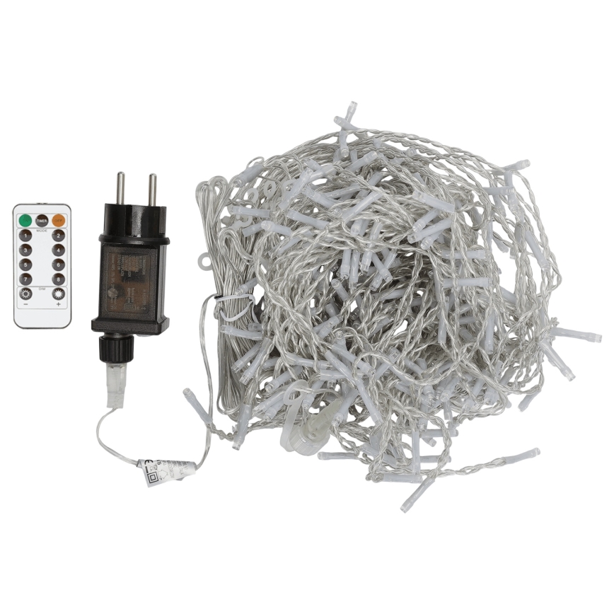 Aigostar - Catena luminosa LED RGBY per esterni, 300 LED / 8 funzioni, 3x1 m, IP44 + telecomando