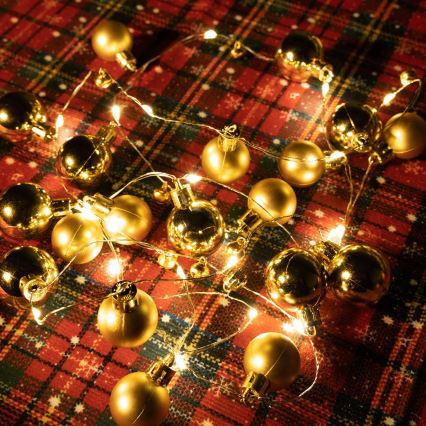 Aigostar - Catena luminosa a LED per Natale, 20 LED / 3xAA, 2 m, bianco caldo