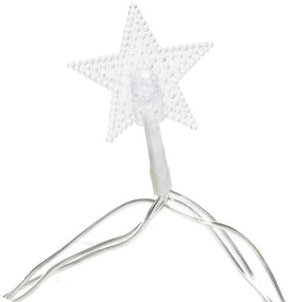Aigostar - Catena luminosa natalizia a LED da esterno, 50 LED, 8 funzioni, 3x AA, 5 m, IP44, bianco freddo