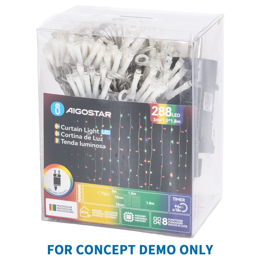 Aigostar - Catena luminosa natalizia a LED da esterno 750xLED/8 funzioni 78m IP44 bianco caldo
