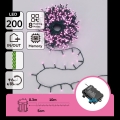 Aigostar - Catena luminosa natalizia a LED per esterni 200xLED/8 funzioni 3xAA 10,3m IP44 rosa