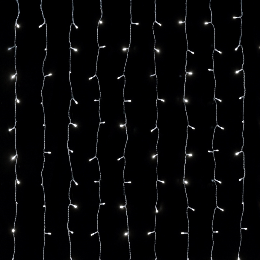 Aigostar - Catena luminosa natalizia LED da esterno 288 LED/8 funzioni 1,5x1,8 m IP44 bianco freddo